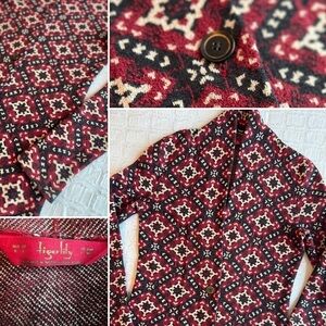 Tigerlily Long Jacquard Knit Duster Cardigan Boho Geometric Pattern Size 2 (XS)